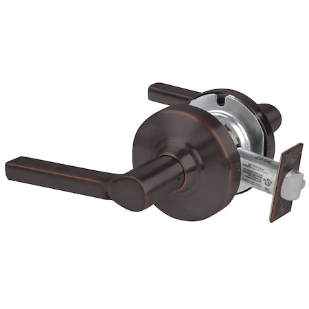 Schlage Grade 2 Passage Cylindrical Lock with Field Selectable Vandlgard, Latitude Lever, Non-Keyed, Aged Br ALX10 LAT 643E